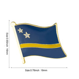 Curacao Flag Lapel pin badges for clothes Pin badges safety pin brooch XY0519