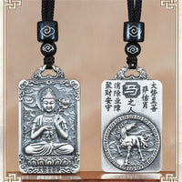 Eight Patronus Buddha Tathagata Avalokitesvara Amitabha Necklace Male Jewelry Zodiac Pendant Necklace For Women Men Amulet