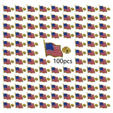 10/20/100pcs American Flag Waving Lapel Pins United States USA Badge Pin Patriotic Enamel Suit Jacket brooches