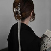 Fashion Silver Color Chain Hairpins Women Braid Headband Long Tassel DIY Hairwear Accessories Statement Jewelry 2025 Trending