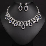 Women's Light Luxury Niche Design Floral Zircon Necklace Earring Set Fashionable And Versatile Pendant Set Daily Accessories