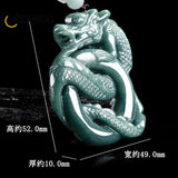 High-grade Natural Jadeite Blue Water Dragon Pendant Beautifully Carved Fashion Men's and Women's Jade Necklace Lucky Charm Gift