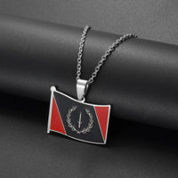 Anniyo African American Flag Pendant Necklaces for Women Men Stainless Steel Jewelry @365721