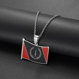 Anniyo African American Flag Pendant Necklaces for Women Men Stainless Steel Jewelry @365721