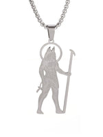 Ancient Egyptian Pharaoh Life Anka Cross Stainless Steel Necklace Anubis Totem Pendant Men\'s Amulet Jewelry Leather Rope Chain