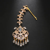 Elegant Geometric Forehead Chain Indian Wedding Decoration 2024 Gift Bohemian Tassel Rhinestone Headpiece Women Hair Jewelry