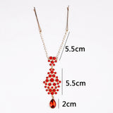 2024 Trend Big Crystal Pendant Forehead Chain Hairpin Hair Accessories Women's Ethnic Tiara Headpiece Tikka Indian Head Jewelry
