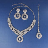 4PCS Women's Metal Jewelry Set Bollywood Jewelry Set Necklace Earrings Set Wedding Party Jewelry