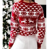 Winter 2025 Women's Christmas Sweater Soft Cute Xmas Look Knitwear Long Sleeve O Neck Jumpers Top Streetwear Y2K Style Pullovers