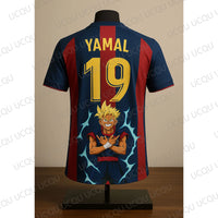 Yamal #19 Cartoon Portrait Football Tee – Anime Style Special Design Soccer Shirt, Breathable Oversized Fanwear
