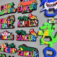 PVC Fridge Magnets Tourist Fridge Magnets for Cancun Mexico Honduras Fridge Decorations Stickers Home Decor