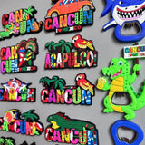 PVC Fridge Magnets Tourist Fridge Magnets for Cancun Mexico Honduras Fridge Decorations Stickers Home Decor