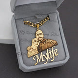 Custom Picture Nameplate Pendant Custom Photo Necklace Engraved Portrait Necklace Christmas Gift for Kids Jewelry Family Gifts
