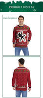 Men Women Xmas Sweatshirt 3D Christmas Wine Glass Bell The Gingerbread Man Print Ugly Christmas Sweater Holiday Party Jumper Top