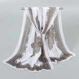 Indian Style New Chiffon Scarves Women Breathable Thin Simulation Silk Scarf Ladies Shawl And Wraps Women Printing Hijab Stole