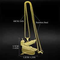 Egyptian Isis Goddess of Life Necklace for Women Men Stainless Steel Gold/Silver Color Egypt Mystery Amulet Chain Jewelry
