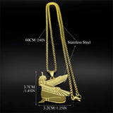 Egyptian Isis Goddess of Life Necklace for Women Men Stainless Steel Gold/Silver Color Egypt Mystery Amulet Chain Jewelry