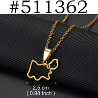 Anniyo Belarus Pendant Necklaces for Women Girls Stainless Steel Jewelry Gold Color and Silver Color #511062