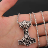 Trendy Retro Crow Prairie Wolf Double Sided Viking Tomahawk Pendant Necklace Charm Men's Necklace Metal Accessorie Party Jewelry