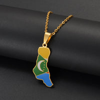 Anniyo Comores Map Necklaces for Women Comoros Jewelry Grand Comore Island @365321