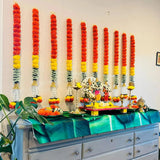 5-50PCS Marigold Flower Garland for Decoration Artificial Flowers Wedding Indian Décor Diwali Pooja Day of The Dead Mexican 1.5m