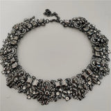 2025 New Fashion Crystal Rhinestones Large Collar Choker Necklace Earrings Women Jewelry Sets Indian Statement Wedding Necklace