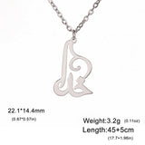Jeshayuan Iranian Farsi God Necklace for Women Persian Calligraphy Love Pendant Mythology Symbol Amulet Stainless Steel Jewelry