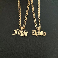Personalized Name Necklace Men's Women's Gifts Unisex Gold Cuban Chain Figaro Chain Fashion Stacked Necklace