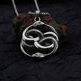 European and American style personalized fashion animal snake pendant gear skull domineering men's stainless steel jewelry