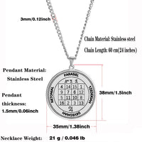 Lucky Gain Money Pantacle of Jupiter Have Great Wealth PARASIEL TZEDEKIAH DEVECHIAH Amulet Magic Stainless Steel Charm Necklace
