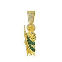 Men Women Hip Hop Saint Jude Pendant Necklace,13mm Cuban Chain Religious Saint Jude Idol Pendants Charm Jewelry 2025 New Arrived
