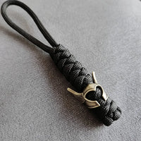 Vintage Hand-knitted Lanyard Keychain Biker helmet Pendant Paracord Rope weave Accessories Bag Hanging Handmade Car Keyring