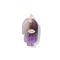 Fatima Hamsa Hand Evil Eye Pendant Lapis Lazuli Amethysts Rose Quart Natural Stone Charm For Making Necklace Bracelet Accessorie