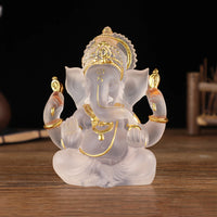 Ganesha Sitting Buddha Statue Sculpture Decorative Tabletop Decoration 3.5inch Tall for Housewarming Gift Fine Workmanship