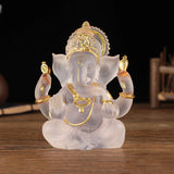 Ganesha Sitting Buddha Statue Sculpture Decorative Tabletop Decoration 3.5inch Tall for Housewarming Gift Fine Workmanship
