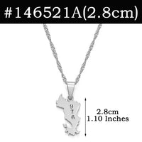 Anniyo Small Mayotte Pendant Necklaces for Women Girls Mamoudzou Mahore Jewelry #146521