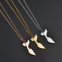 Anniyo Russia Kamchatka Pendant Neckalces for Women Girls Stainless Steel Jewelry #535662