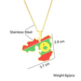 2024 New fashion stainless steel Oromia map necklace for men and women geometric titanium steel pendant ethnic style clavicle ch