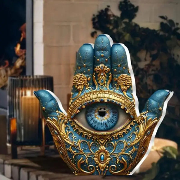 new Evil Eye Palm Sculpture Evil Eye Hands Decorative Sculpture Home Decor Statue Figurine Ornament for Bookshelf Desk Mantel