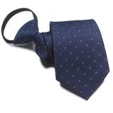 Zipper Ties For Men Women Striped Mens Tie For Business Wedding Skinny Neck Tie Casual Slim Blue deep Light navy blue Necktie