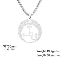 EUEAVAN Lilith Demon Seal Necklace Stainless Steel Vintage Satan Solomon Symbol Pendant Choker Amulet Jewelry Gift Wholesale