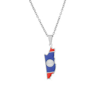 2024 new fashion stainless steel Belize map pendant necklace temperament everything collarbone chain birthday anniversary gift