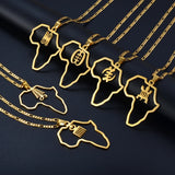 Anniyo African Map Cultural Symbol Pendant Necklaces Women Men Adinkra Gye Nyame Ethnic Jewelry Congo Ghana Nigeria @129721