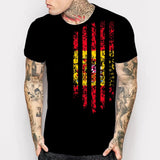 New Spain Country Flag Print T-Shirt Men's Black 100% Cotton Short Sleeve Summer Fashion Clothing Brand Mens Tops
