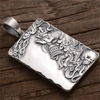 Personality Acalanatha Buddha Pendant Men Jewelry Retro 925 Silver Chain Necklace Male Amult Neck Accessories For Boyfriend Gift