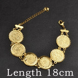Anniyo Gold Color Money Coin Bracelet Islamic Muslim Arab Coins Bracelet for Women Men Middle Eastern Jewelry African @@
