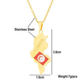 2024 new fashion stainless steel Tunisian map necklace for men and women geometric national style collarbone chain anniversary s