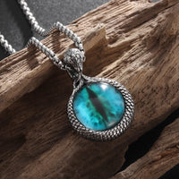 Retro Gothic Devil's Eye Pendant Snake Eyes Long Eye Necklace Men's Personalized Punk Knight Exorcist Amulet Jewelry