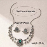 Ethnic Jewelry Sets Crystal Small Beads Flower Decoration Necklace Earrings Set For Women Bijoux Bohemia Necklace Set