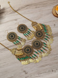 KMVEXO Gypsy Bohemia Chic Vintage Metal Coin Crystal Tassel Jewelry Sets Women Hippie Turkish Ethnic Tribal Necklace Earring Set